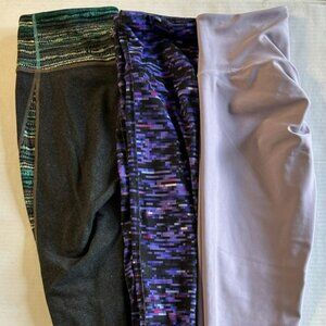 Obsession Booty Scrunch Purple Cropped Leggings S Yoga Pant Athleta Black LOT 3